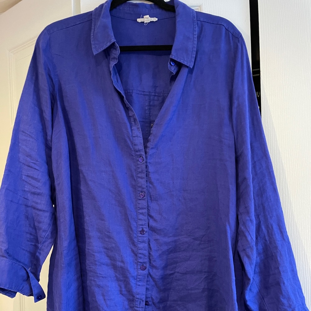 Eileen Fisher Organic Irish Linen Button Down